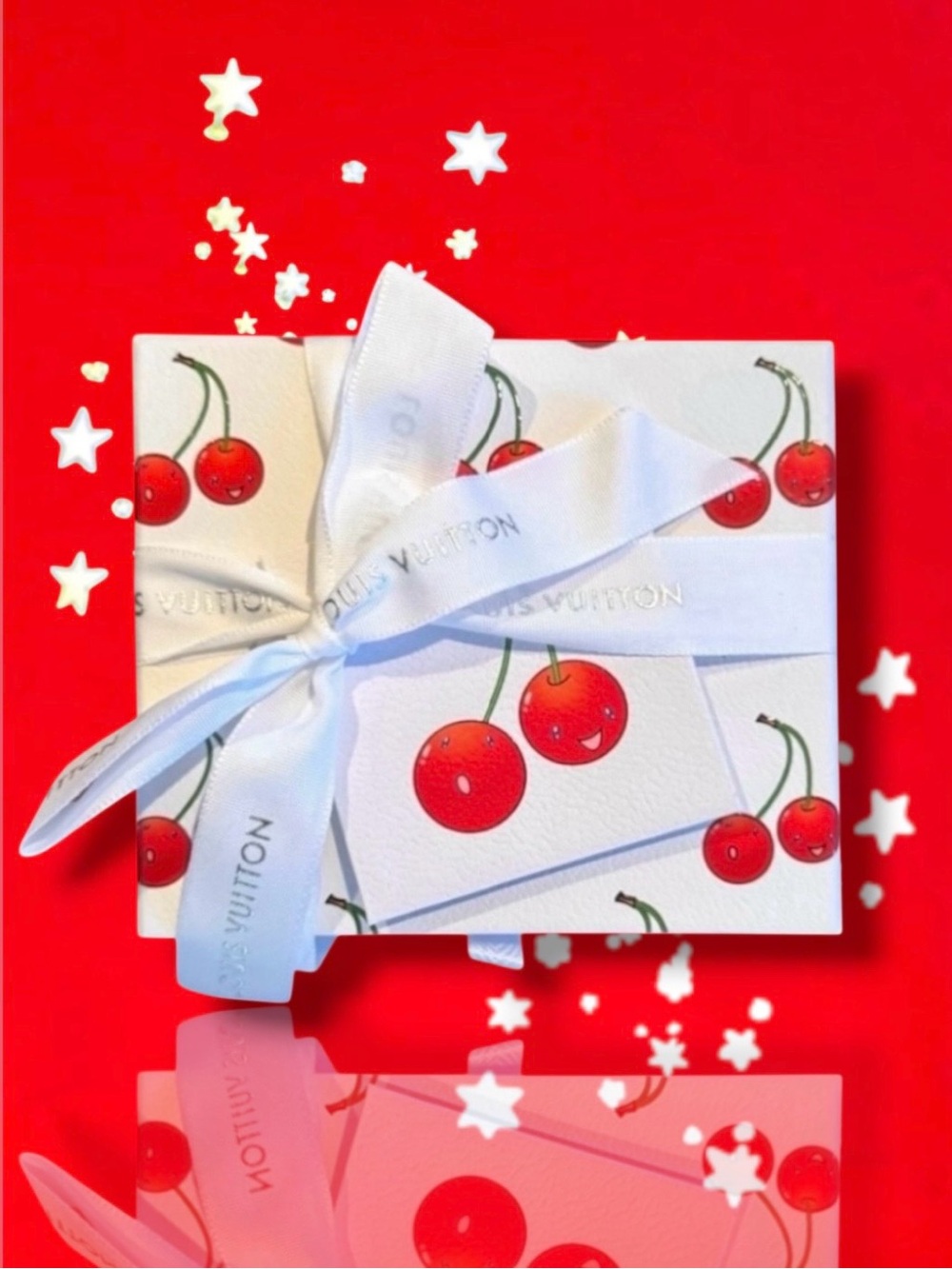 🆕🍒LV x Murakami 20th Anniv. Cherry Motif Gift Box SET + Superflat Stickers SET